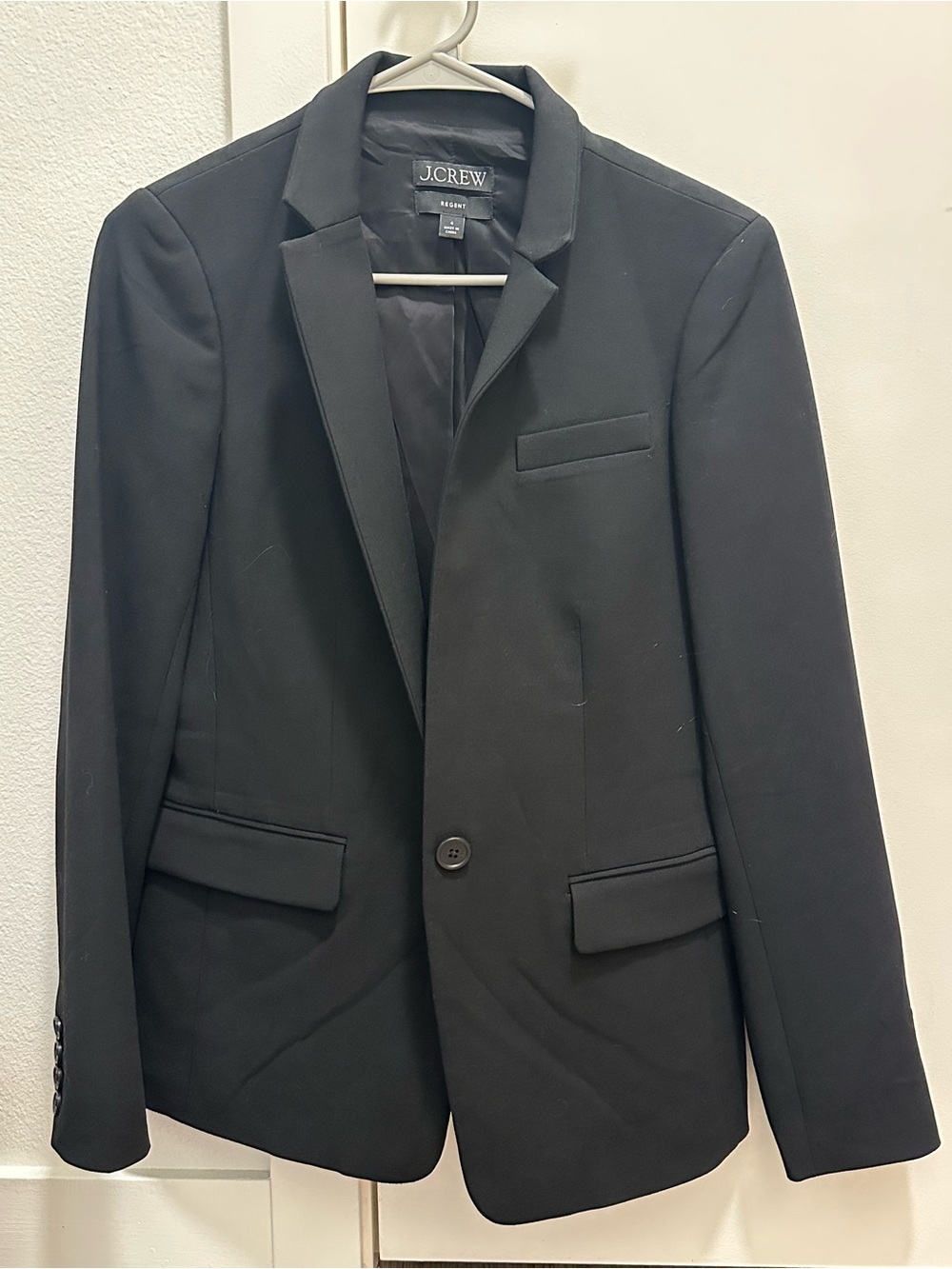 J. Crew Black Womens Regent Blazer - Black size 4